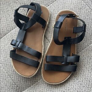 Zara Black Leather Strap Men’s Sandals (Size 40 Euro / 7.5 )